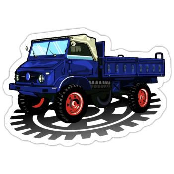 Unimog - Oldtimer - Offroad - Universal motor device - Sticker size S (10 x 10 cm) - white matte - Front