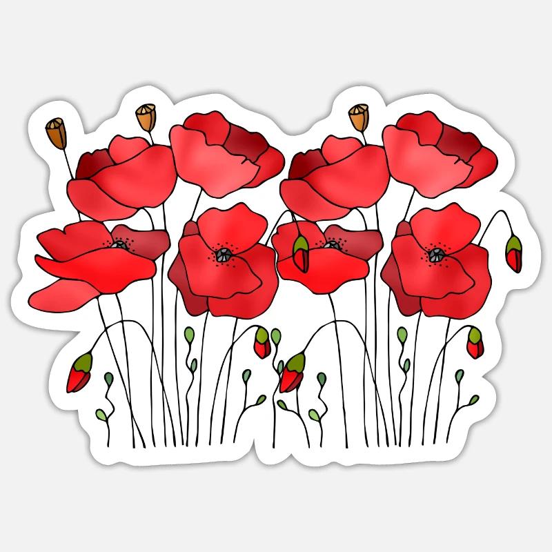 Fleur - Sticker taille S (10 x 10 cm) - blanc mat