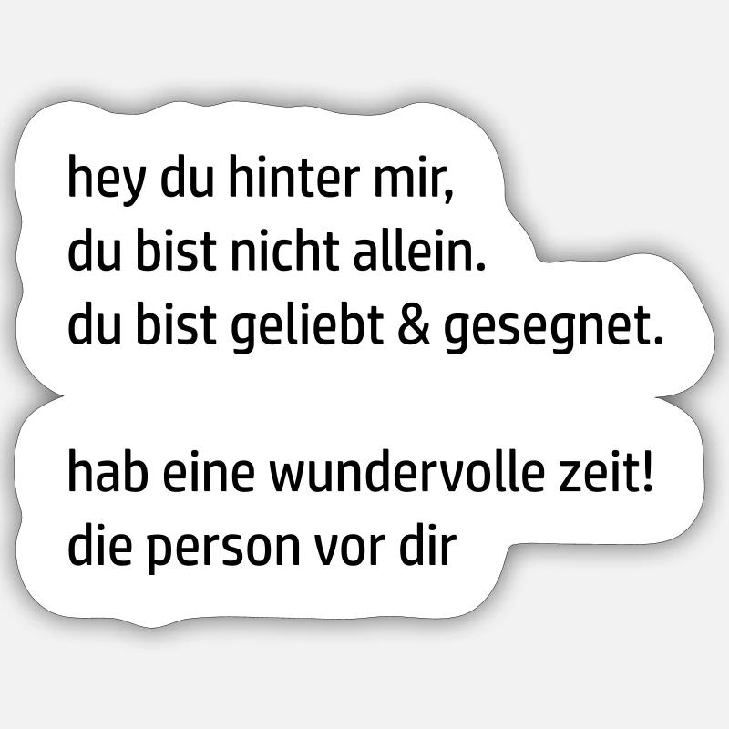 hey du hinter mir by csDesign Sticker Größe S (10 x 10 cm)