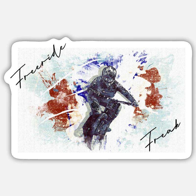 Freeride Freak - Sticker taille S (10 x 10 cm) - blanc mat