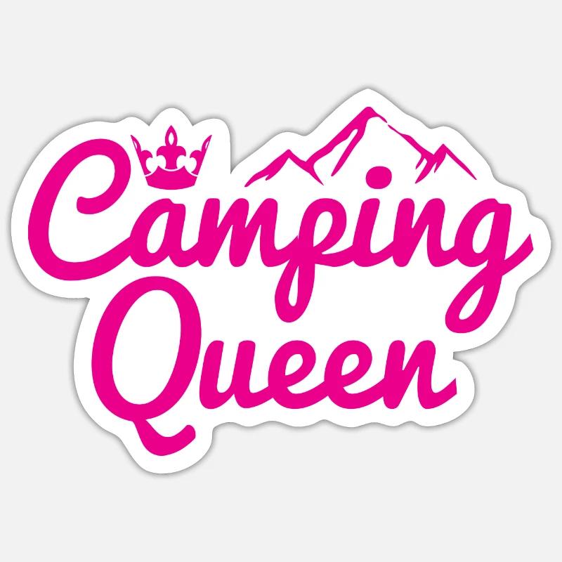 Camping Queen Krone Berg - Sticker taille S (10 x 10 cm) - blanc mat