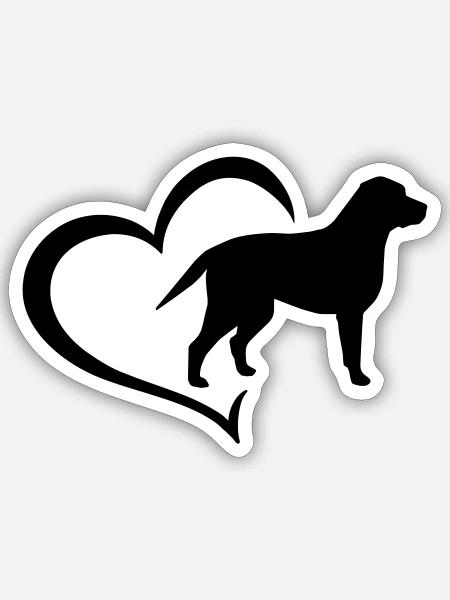 Labrador Hund Liebe Herz Hundebesitzer Geschenk - Sticker Größe S (10 x 10 cm) - Mattweiß