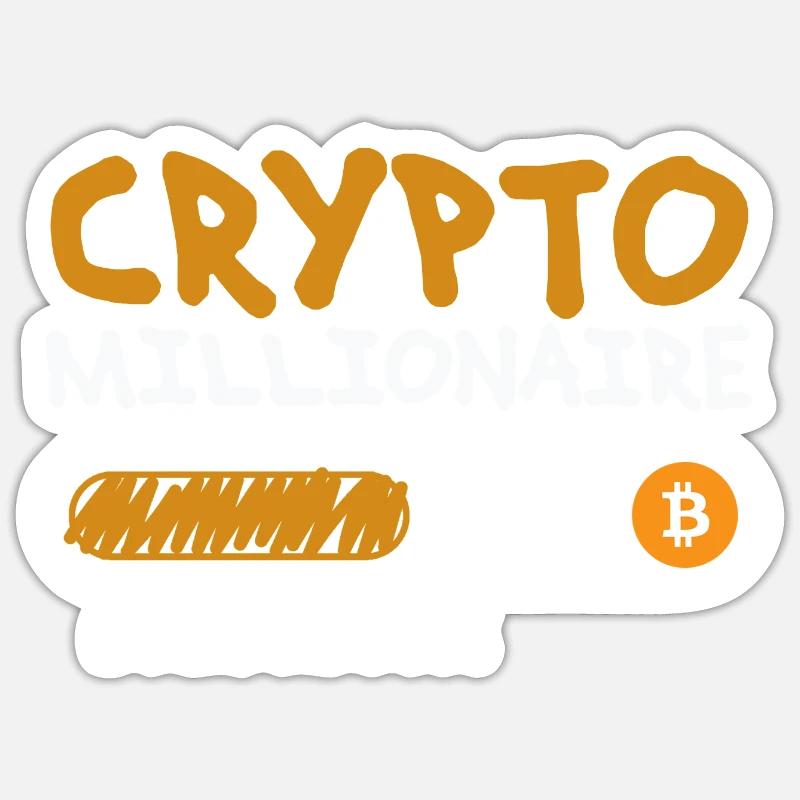 Crypto Millionaire Bitcoin Cryptocurrency - Sticker size S (10 x 10 cm) - white matte