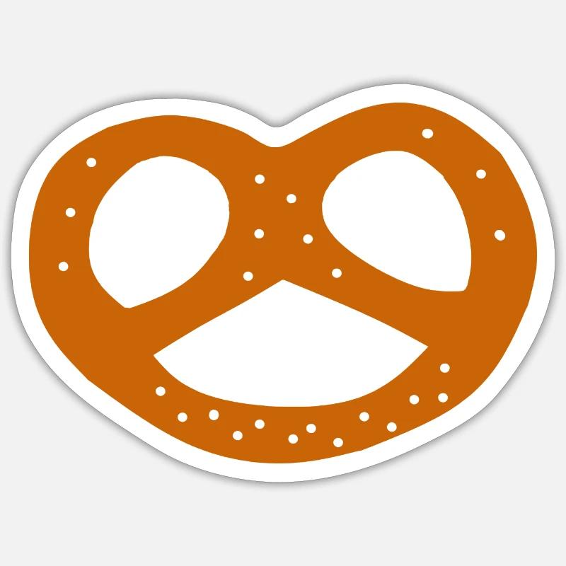Brezel backen Bäcker Bäckerin Vorlage Symbole - Sticker Größe S (10 x 10 cm) - Mattweiß
