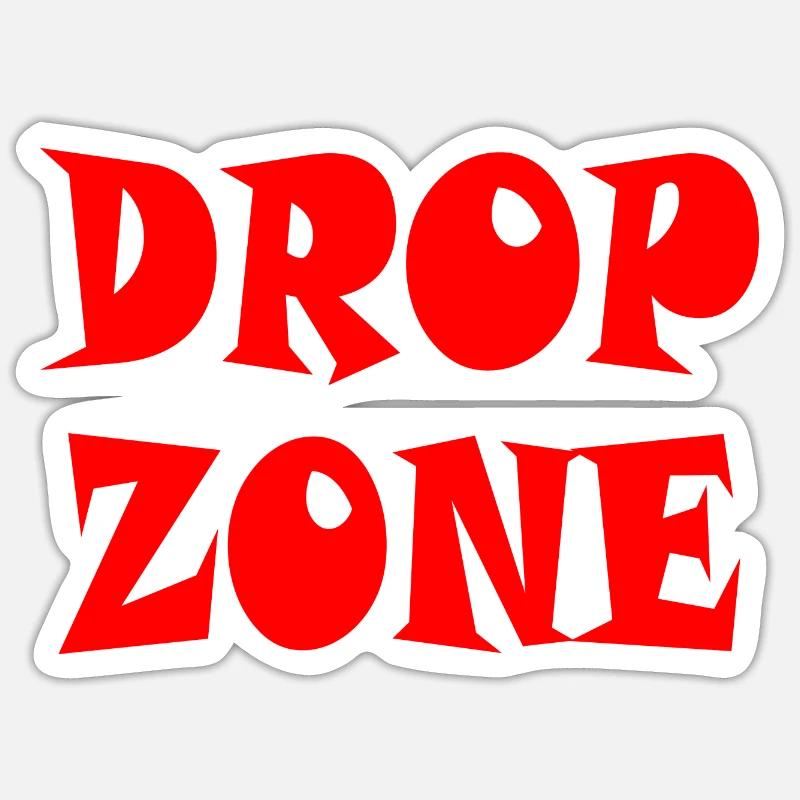 DROP ZONE - Fallschirmspringer! - Sticker Größe S (10 x 10 cm) - Mattweiß