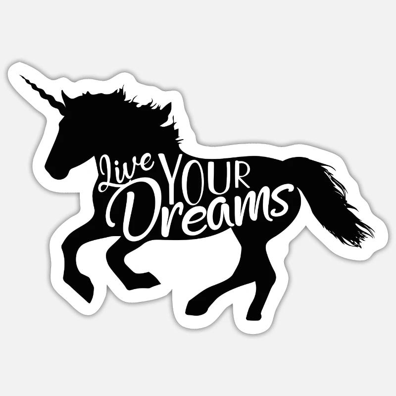 Licorne - Sticker taille S (10 x 10 cm) - blanc mat