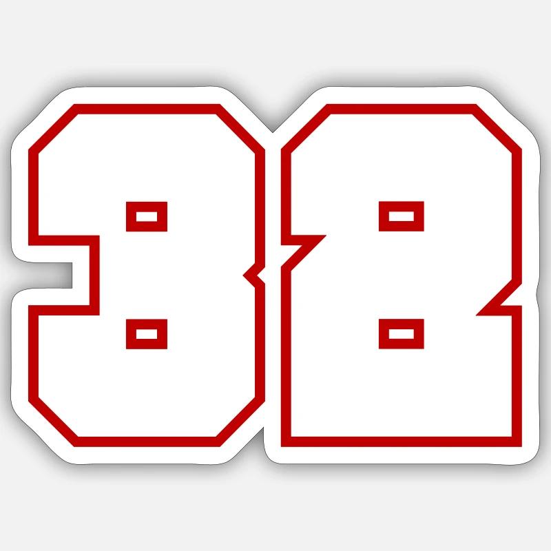 32 Numéro de numéro - Sticker taille S (10 x 10 cm) - blanc mat