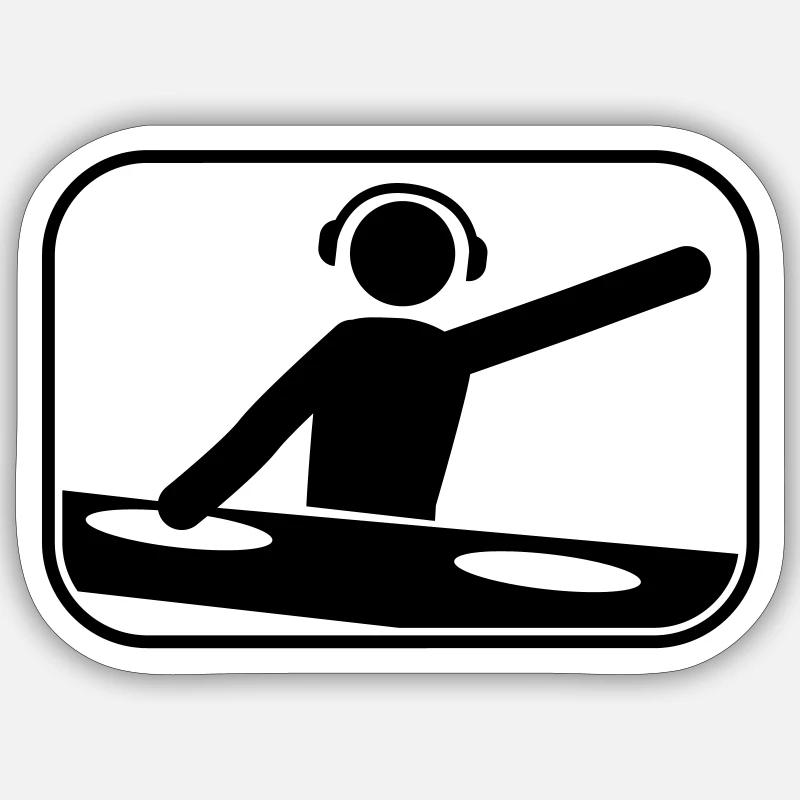 dj party - Sticker Größe S (10 x 10 cm) - Mattweiß