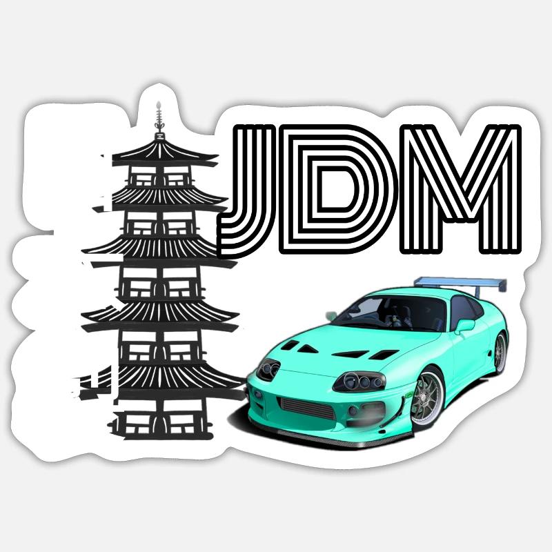 JDM Supra design - Sticker size S (10 x 10 cm) - white matte