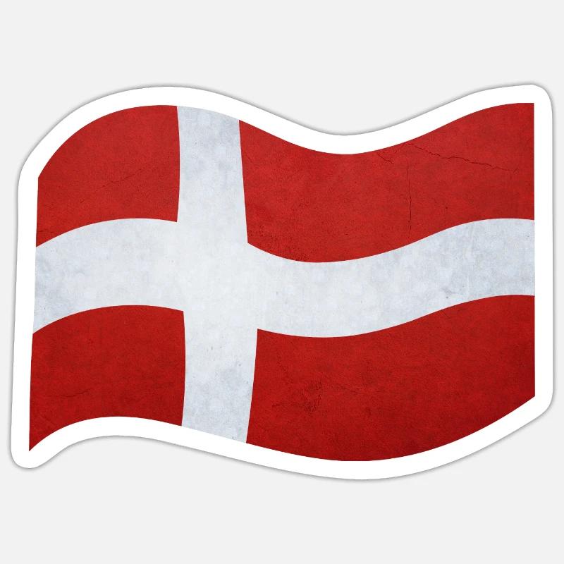 Danemark - Sticker taille S (10 x 10 cm) - blanc mat