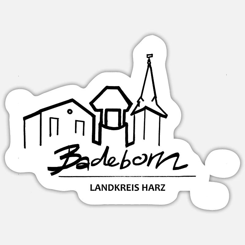 Badeborner Skyline - Sticker Größe S (10 x 10 cm) - Mattweiß