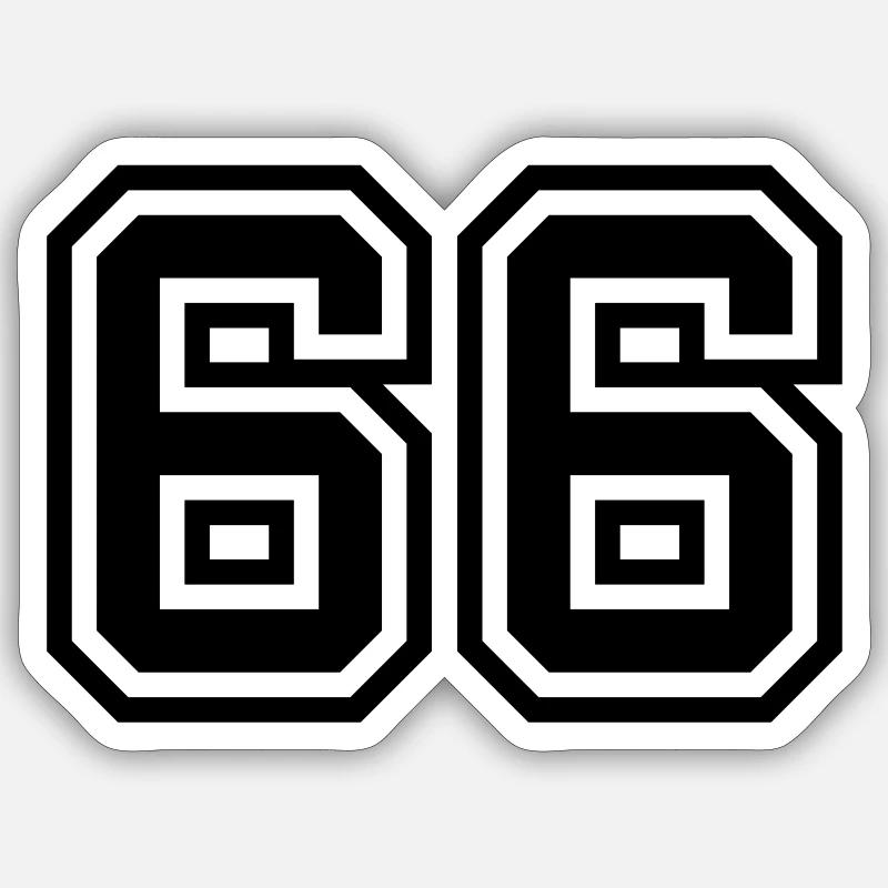 Symbole numérique 66 - Sticker taille S (10 x 10 cm) - blanc mat