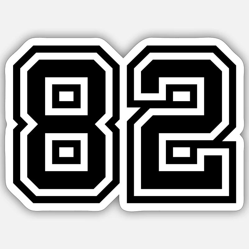 82 number symbol - Sticker size S (10 x 10 cm) - white matte