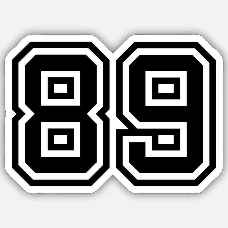 Symbole numérique 89 - Sticker taille S (10 x 10 cm) - blanc mat