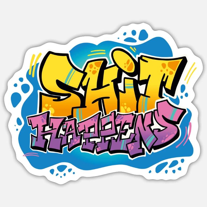 LA MERDE ARRIVE - Sticker taille S (10 x 10 cm) - blanc mat