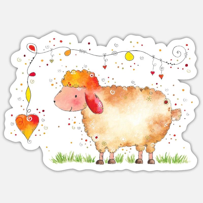 Schäfchen Sticker Größe S (10 x 10 cm)