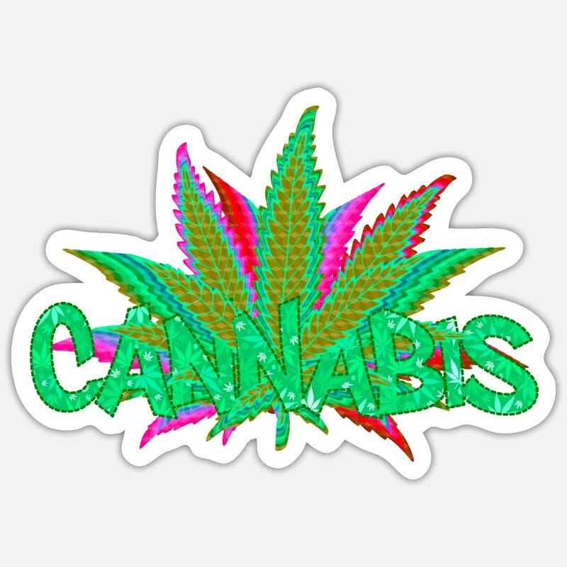 Cannabis Weed THC CBD Anbau - Geschenkidee Sticker Größe S (10 x 10 cm)