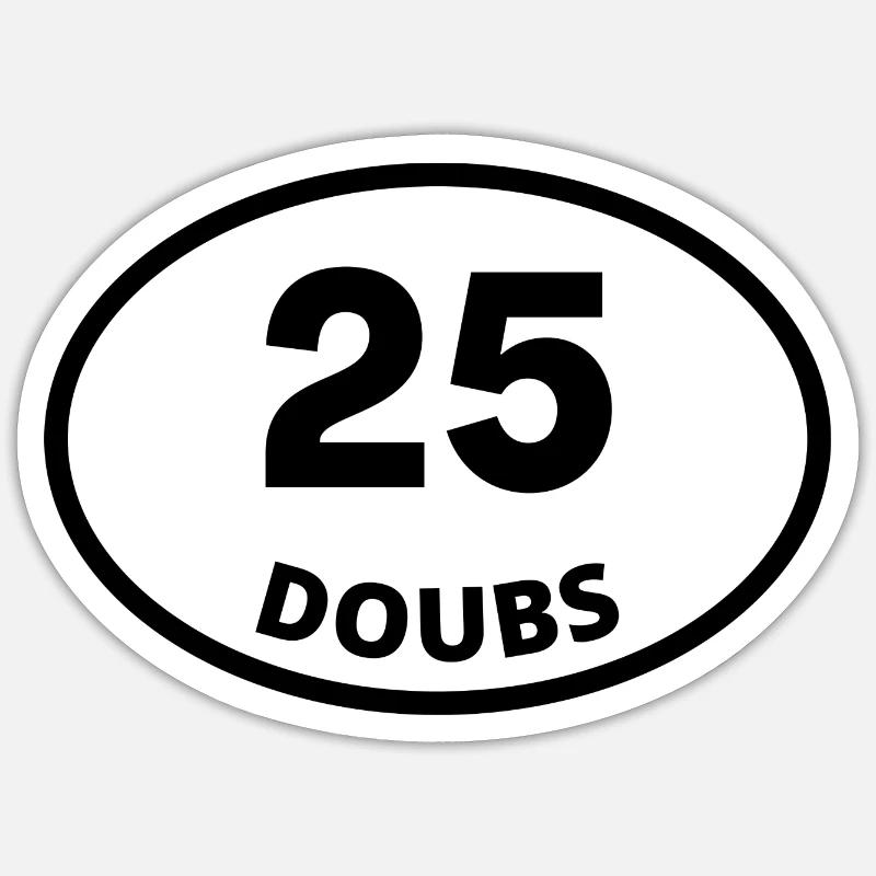25 doubs - Sticker taille S (10 x 10 cm) - blanc mat