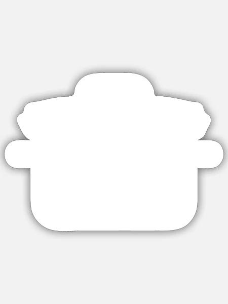 kochtopf Symbol - Sticker Größe S (10 x 10 cm) - Mattweiß