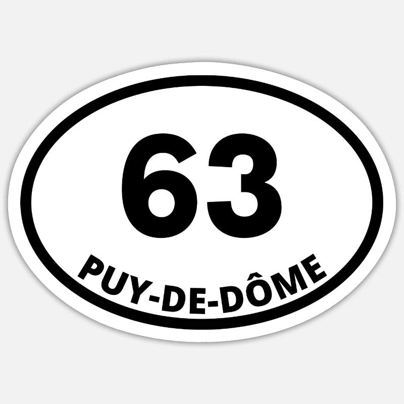 63 puy-de-dôme - Sticker taille S (10 x 10 cm) - blanc mat