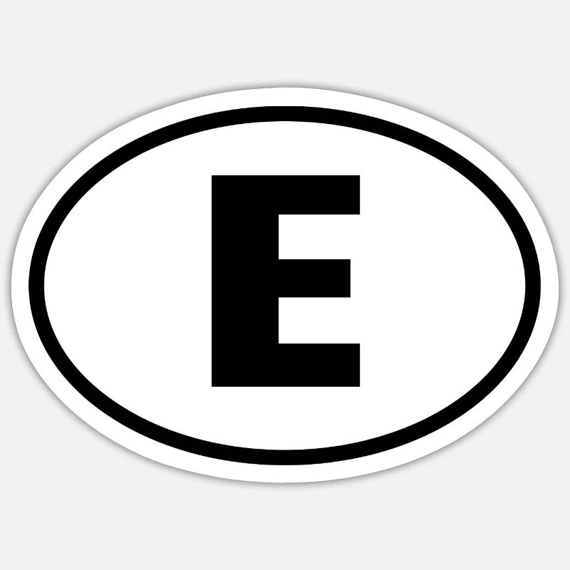 e - Sticker size S (10 x 10 cm) - white matte