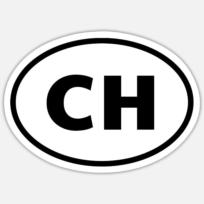 ch - Sticker taille S (10 x 10 cm) - blanc mat