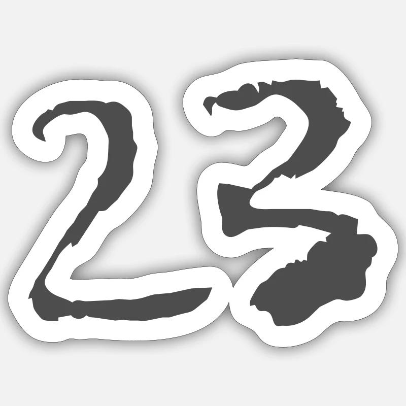 23 /Number / VECTOR - Sticker size S (10 x 10 cm) - white matte