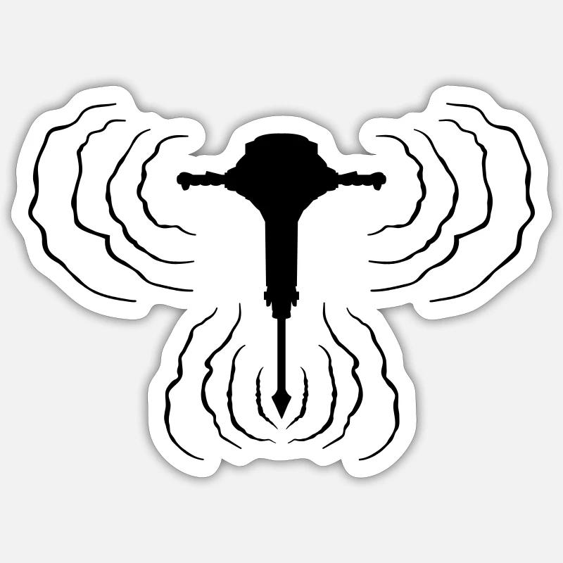 Lärm Lauter Presslufthammer - Sticker Größe S (10 x 10 cm) - Mattweiß