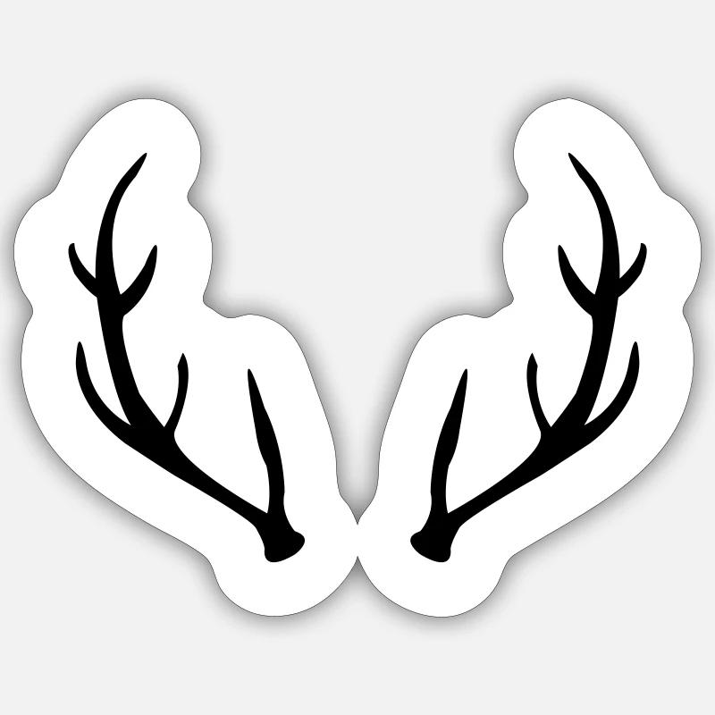 Geweih - Sticker Größe S (10 x 10 cm) - Mattweiß