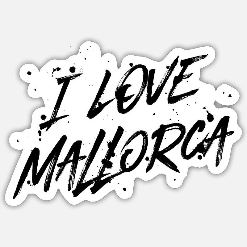 J’aime Majorque - Sticker taille S (10 x 10 cm) - blanc mat