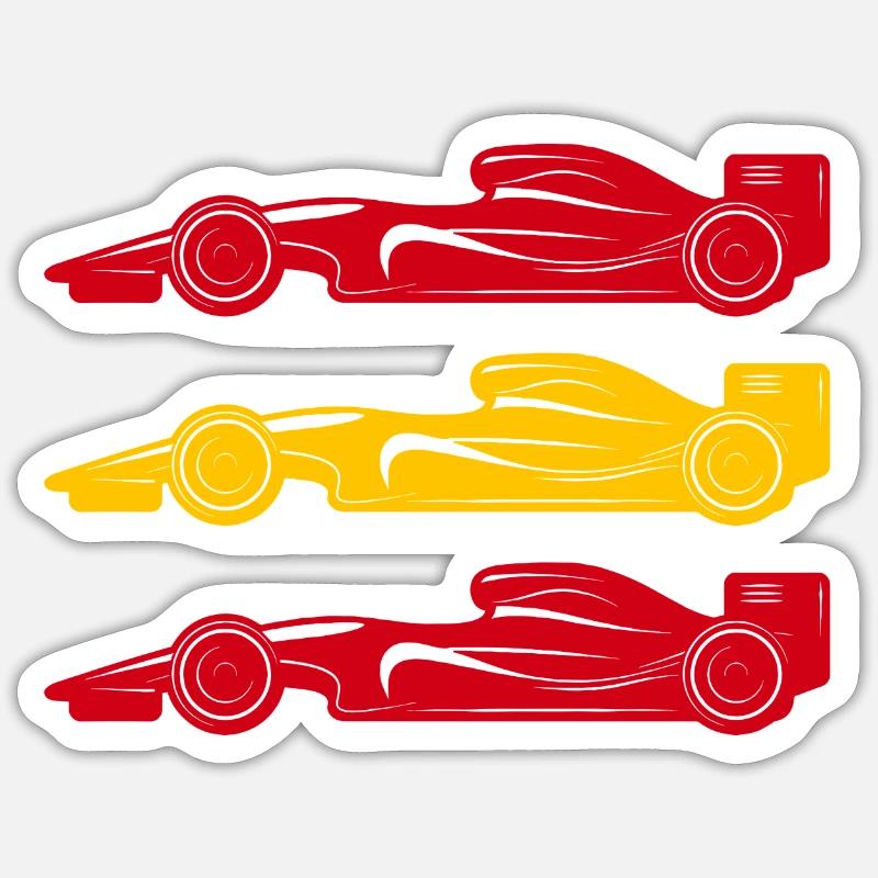 Drapeau de voiture de course de course de formule Espagne Sticker taille S (10 x 10 cm)
