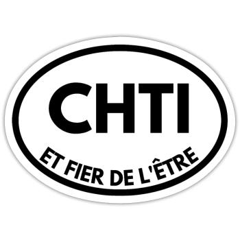 chti et fier de l'être - Sticker taille S (10 x 10 cm) - blanc mat - Devant