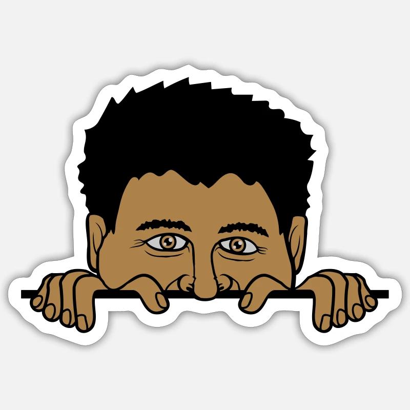 Man behind the wall - Sticker size S (10 x 10 cm) - white matte