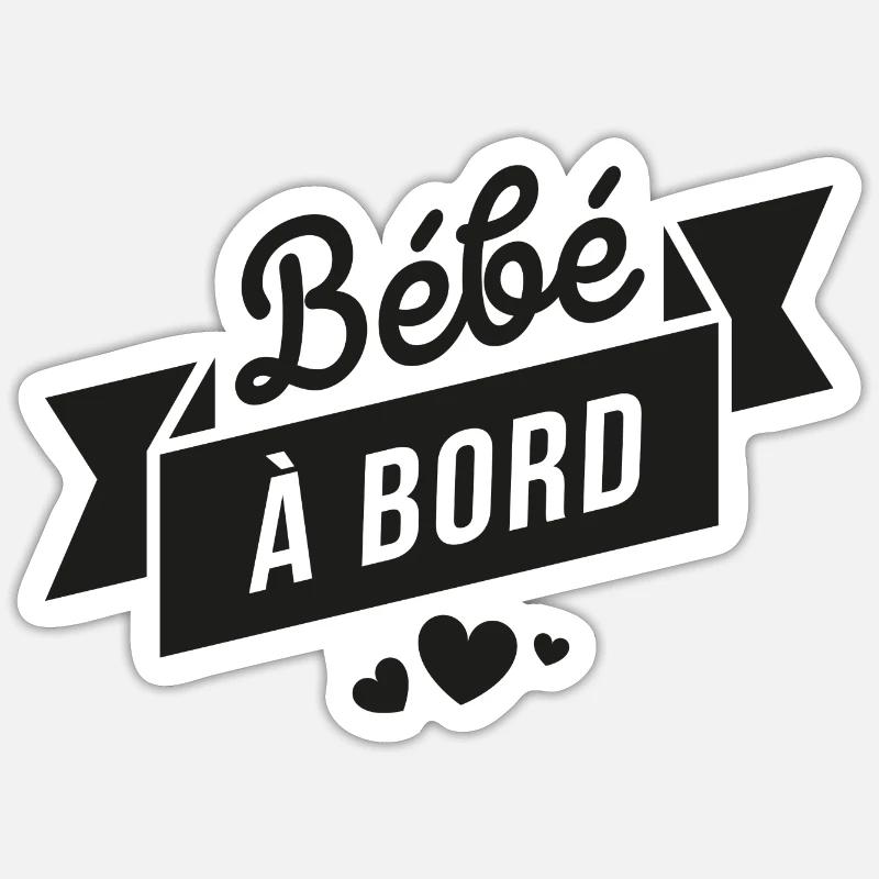 Bébé à bord - Sticker taille S (10 x 10 cm) - blanc mat