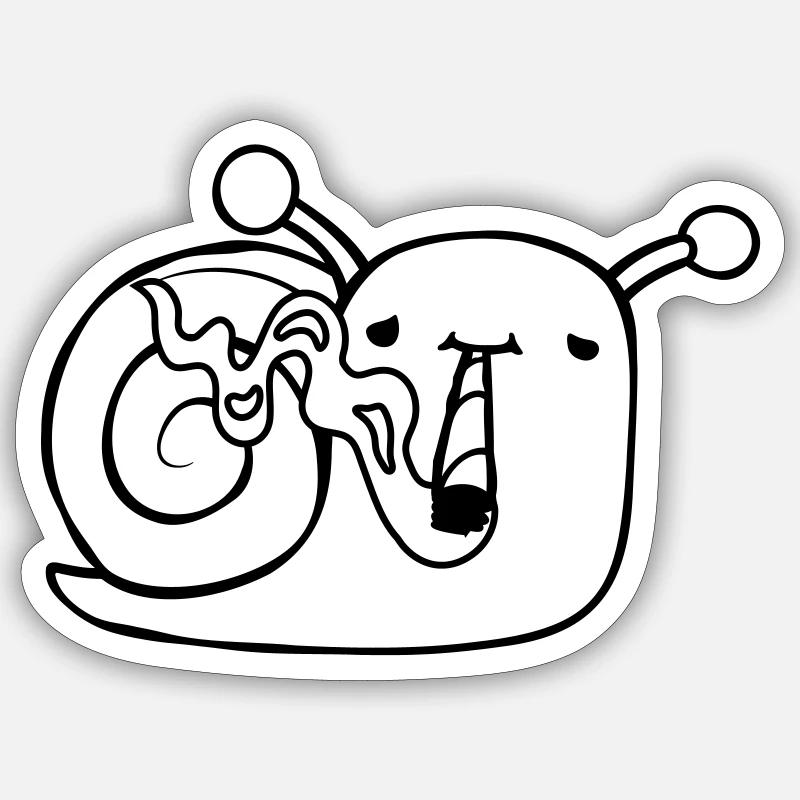 Fumer Stoner Escargot Sticker taille S (10 x 10 cm)