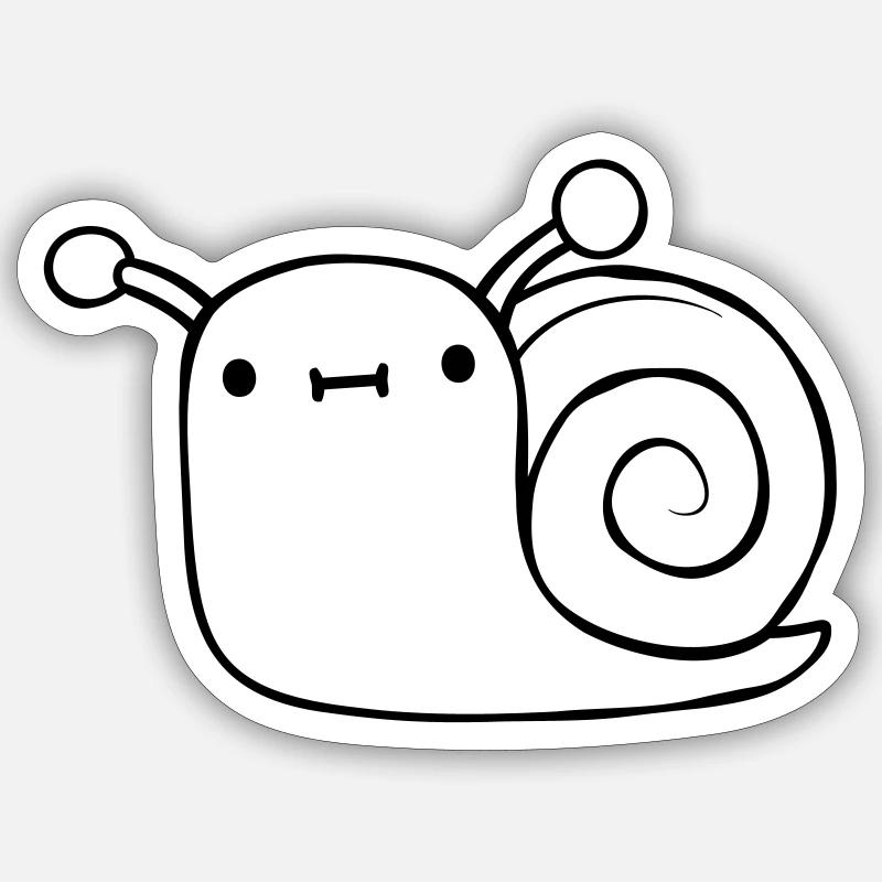 Mignon petit escargot Sticker taille S (10 x 10 cm)