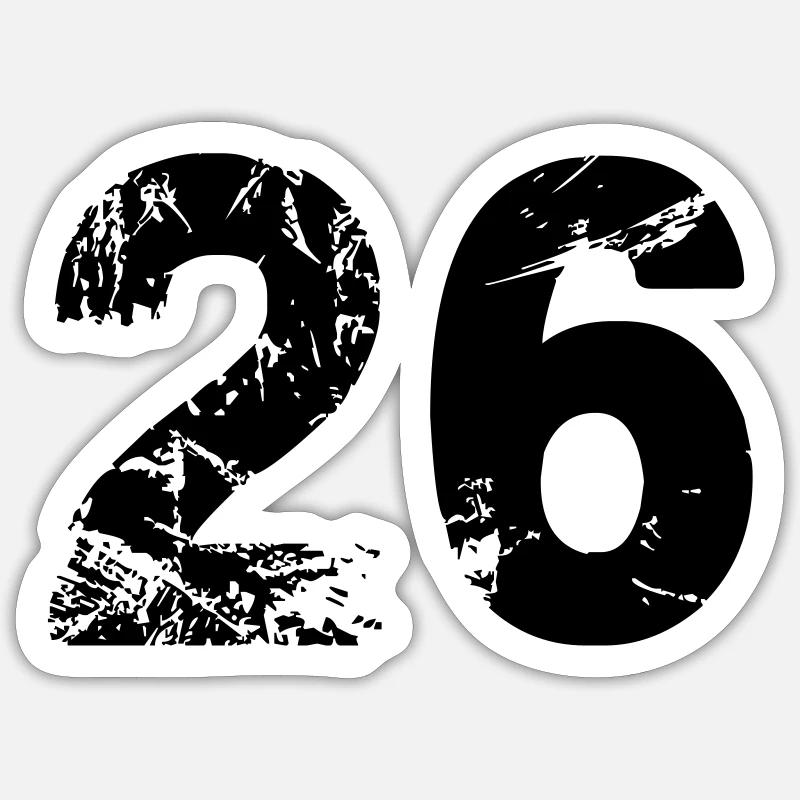 26 - Sticker Größe S (10 x 10 cm) - Mattweiß