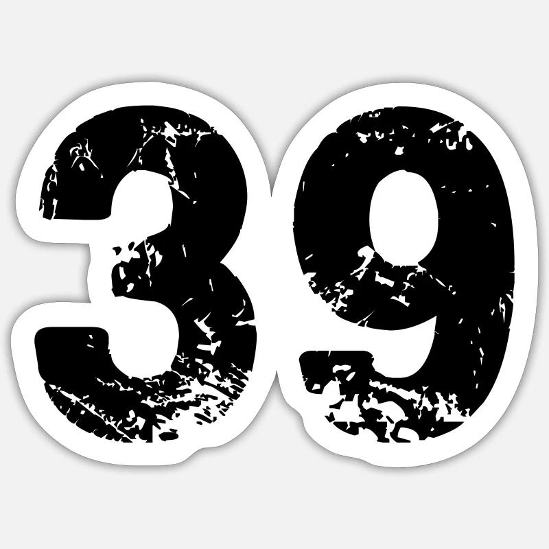 39 - Sticker Größe S (10 x 10 cm) - Mattweiß