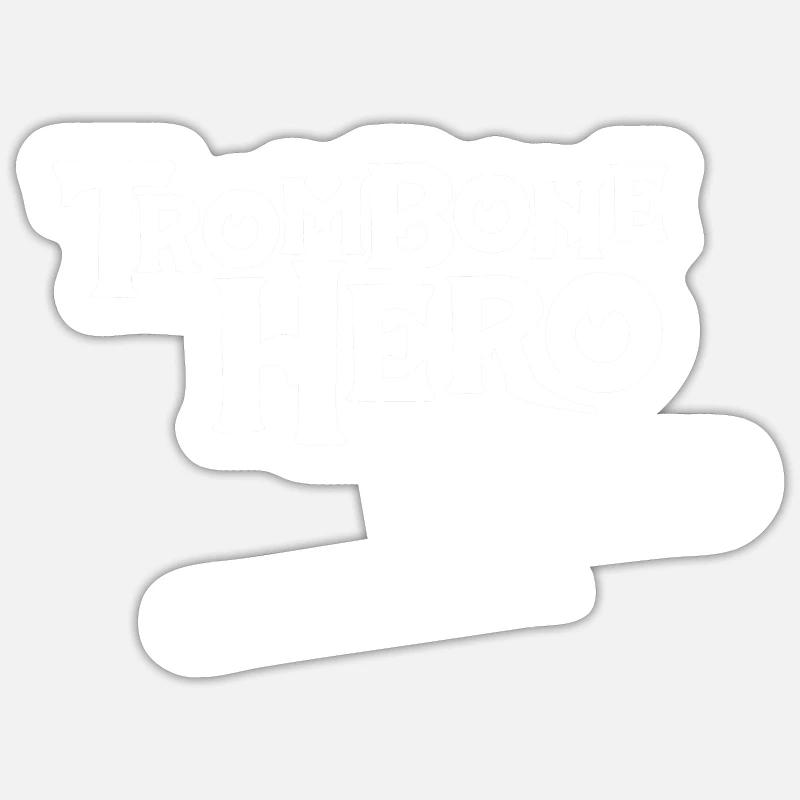 Trombone - Sticker taille S (10 x 10 cm) - blanc mat