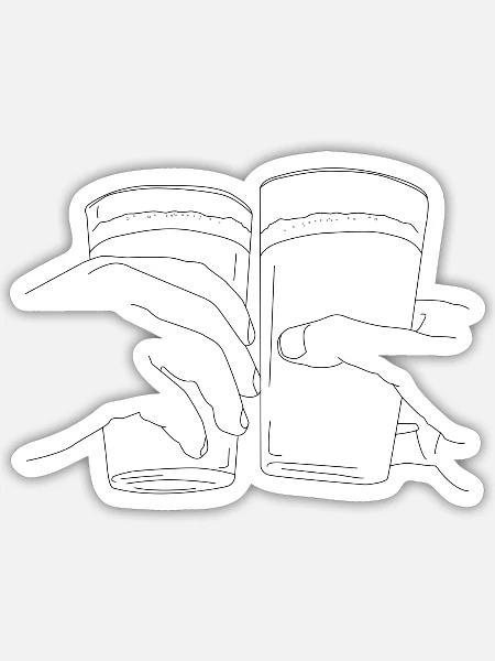 Prost. - Sticker Größe S (10 x 10 cm) - Mattweiß