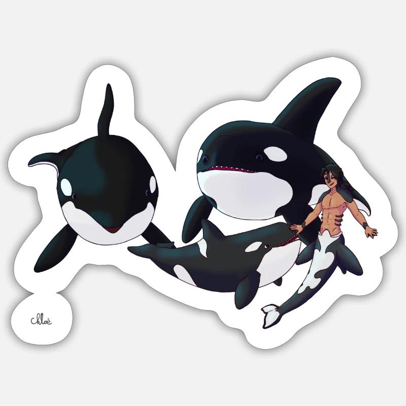 Nager ensemble - Sticker taille S (10 x 10 cm) - blanc mat