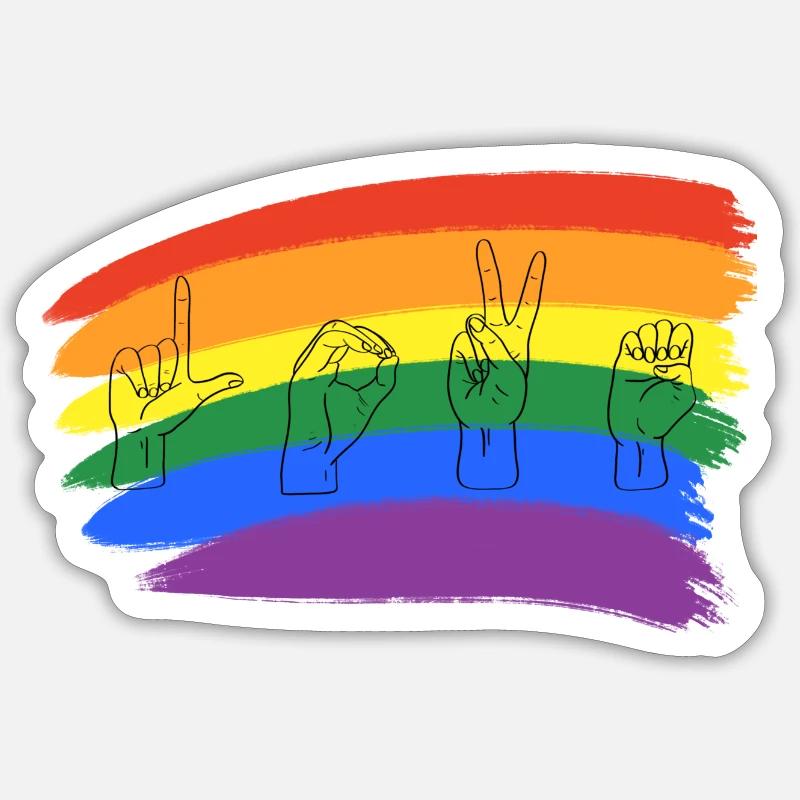 Pride Love - Sticker Größe S (10 x 10 cm) - Mattweiß