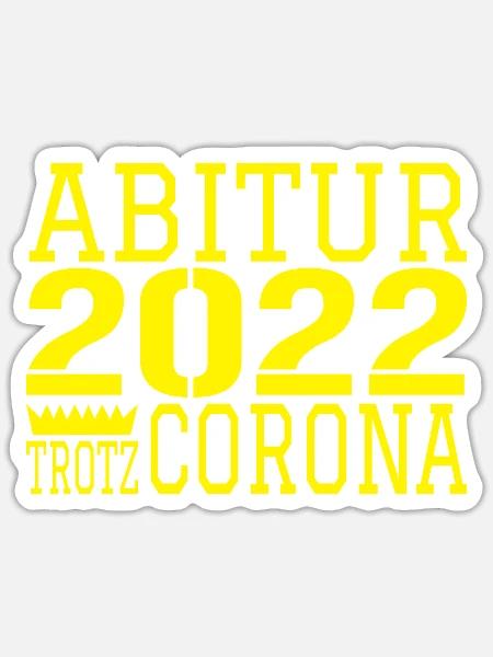 2022 Abi corona - Sticker Größe S (10 x 10 cm) - Mattweiß