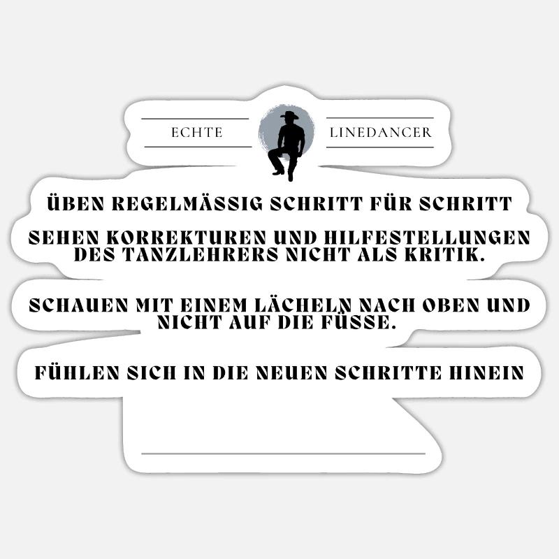 echte linedancer - Sticker Größe S (10 x 10 cm) - Mattweiß