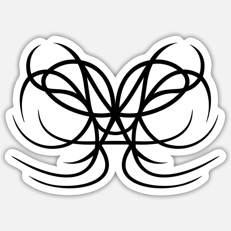 Conception d’embellissement abstrait astucieux - Sticker taille S (10 x 10 cm) - blanc mat