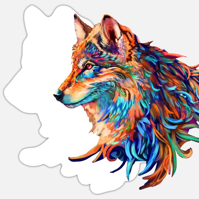 Wolf - Sticker size S (10 x 10 cm) - white matte