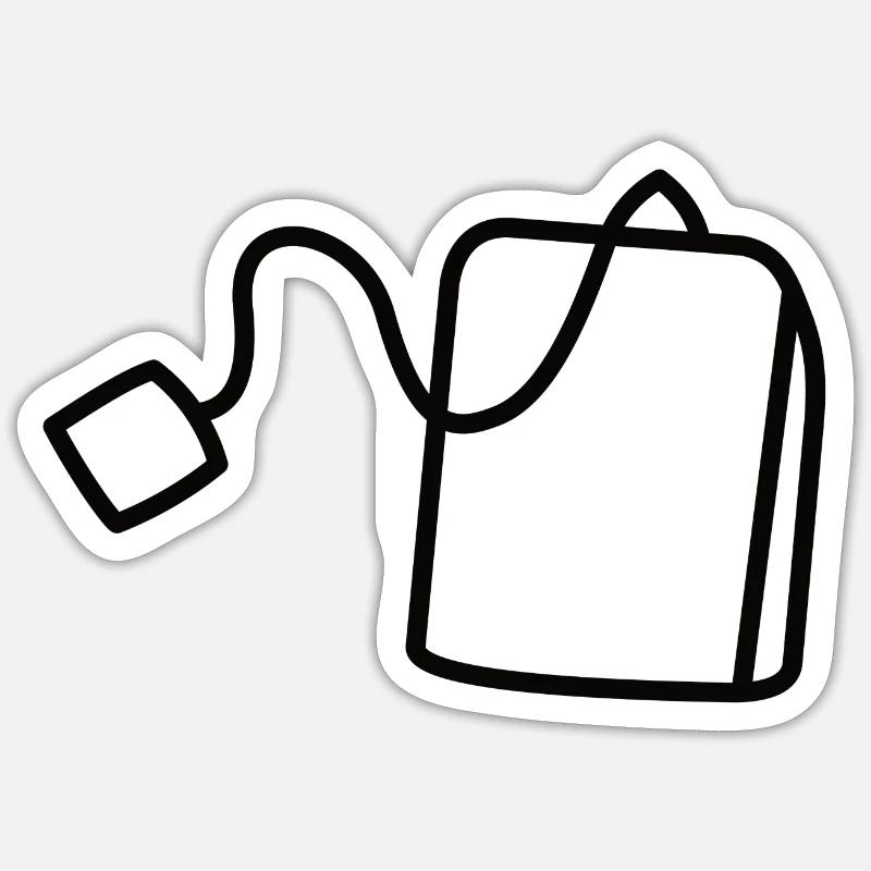 Sachet de thé - Sticker taille S (10 x 10 cm) - blanc mat