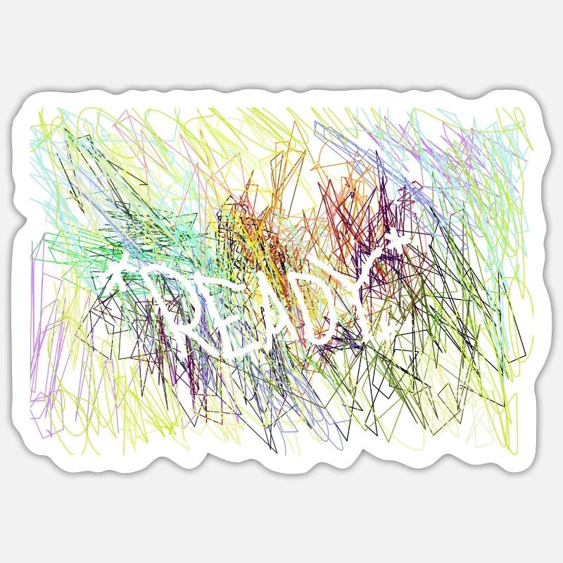 Grafitti bunt ready - Sticker Größe S (10 x 10 cm) - Mattweiß