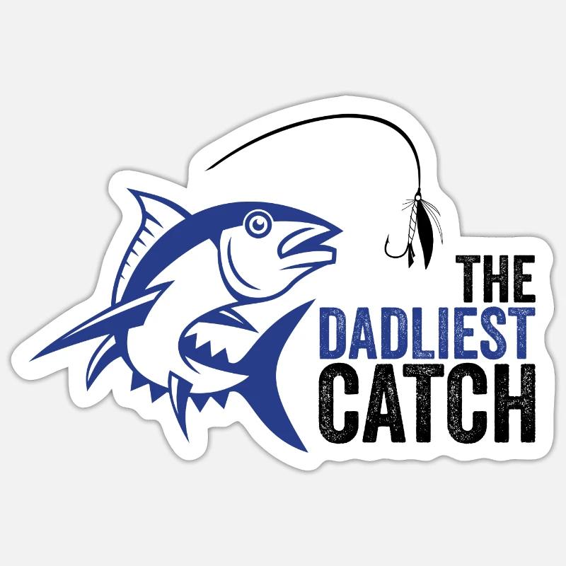DADLIEST CATCH - Sticker size S (10 x 10 cm) - white matte