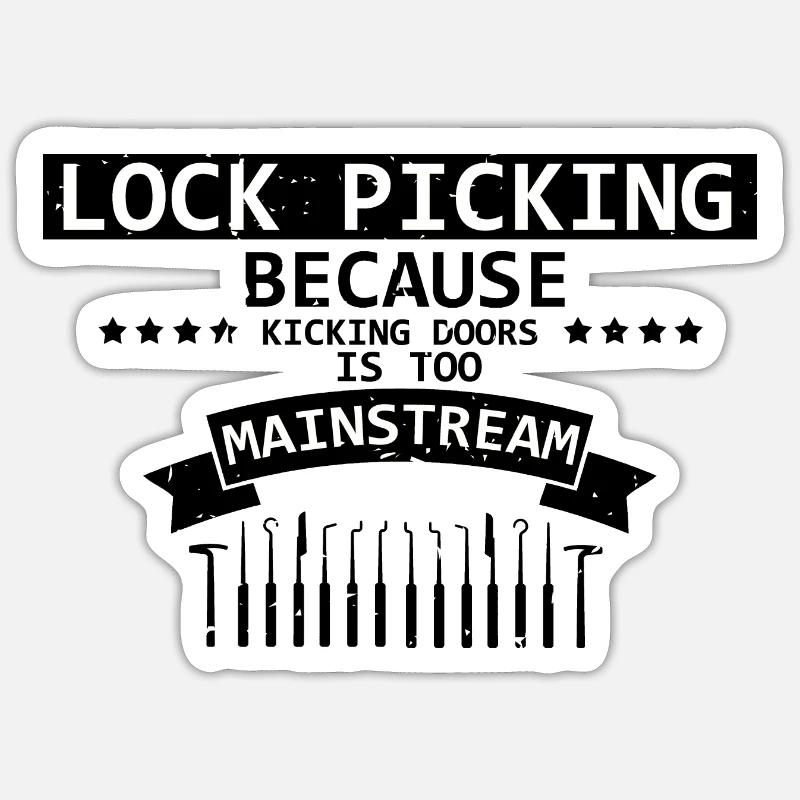 Lockpicking Doors Break Open Locking Technician Sticker size S (10 x 10 cm)
